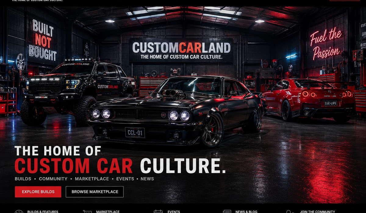 Why CustomCarLand.com Is Built for the Next Car Culture Platform branded custom car artwork